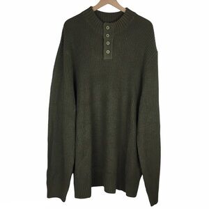 KINGSIZE Sweater Henley Shaker Knit Big & Tall Men Olive Cozy Warm Size 3XL